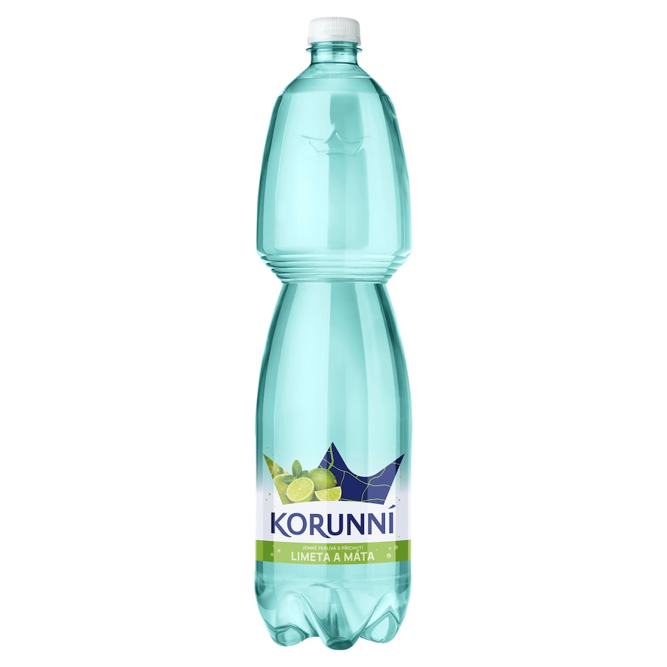 Korunní Jemně perlivá s příchutí limeta a máta 1,5l