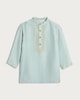 image 4 of F&F Boys Cotton Blend Embroidered Kurta in Green