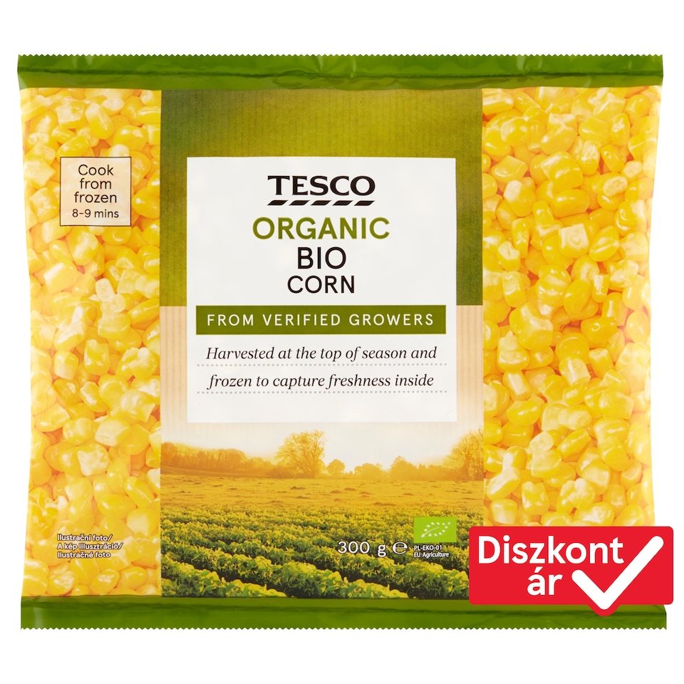Tesco Organic Quick-Frozen Crumbled Sweet Corn 300 g
