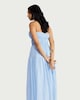 image 3 of F&F Ruched Tiered Strapless Midi Dress in Blue