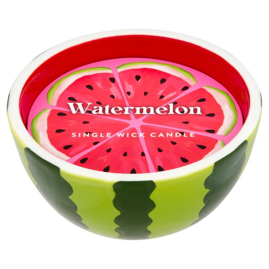image 1 of Tesco Fruity Ceramic Candle Watermelon