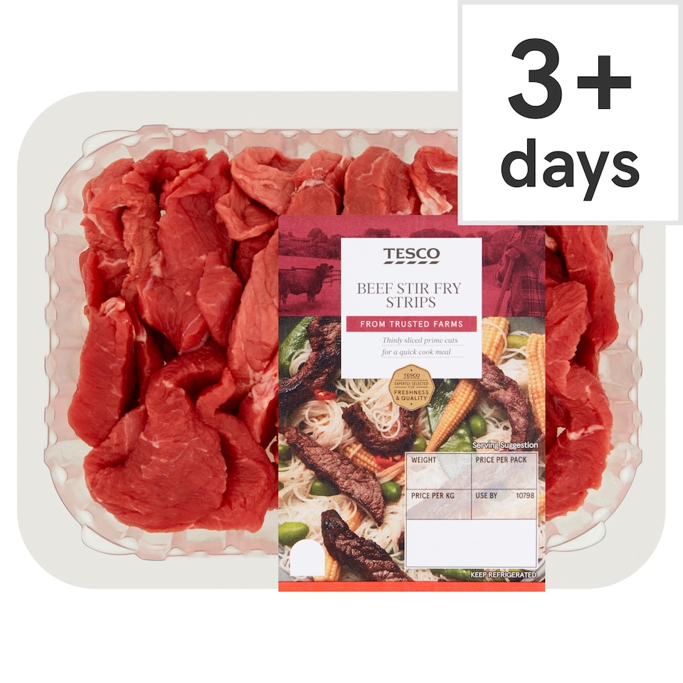 Tesco Beef Stir Fry Strips 357G