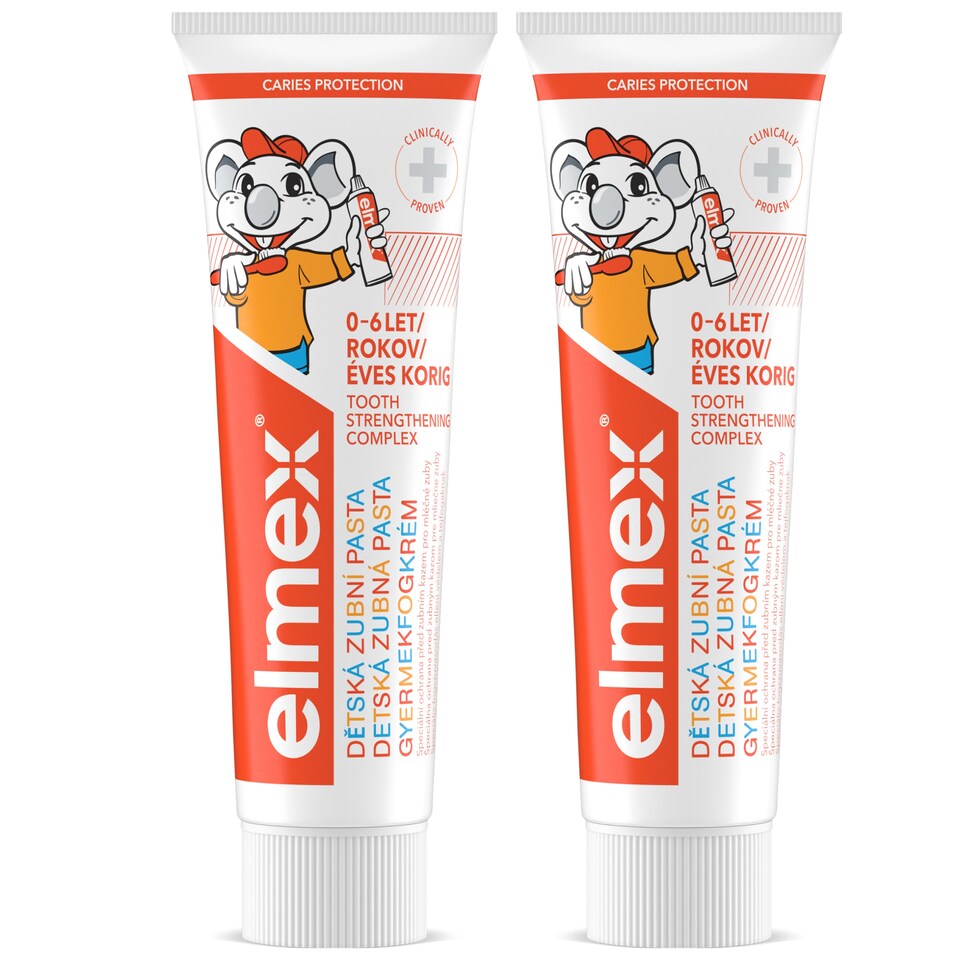 Obrázek 1 pro produkt elmex® Kids dětská zubní pasta pro děti od prvního zoubku do 6ti let duopack 2x 50ml
