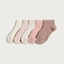 F&F Active 5-Pack Cotton Rich Ribbed Trainer Socks in Pink