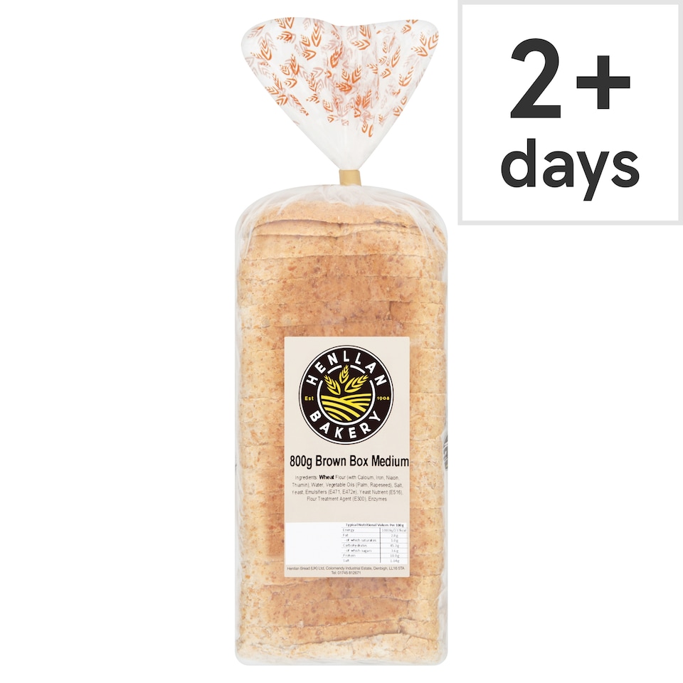 Henllan Bakery Brown Medium Bread 800g
