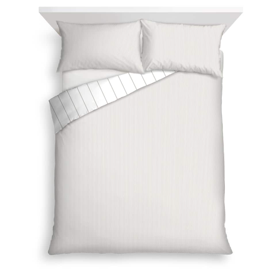 Tesco Grey Stripe Duvet Set Double