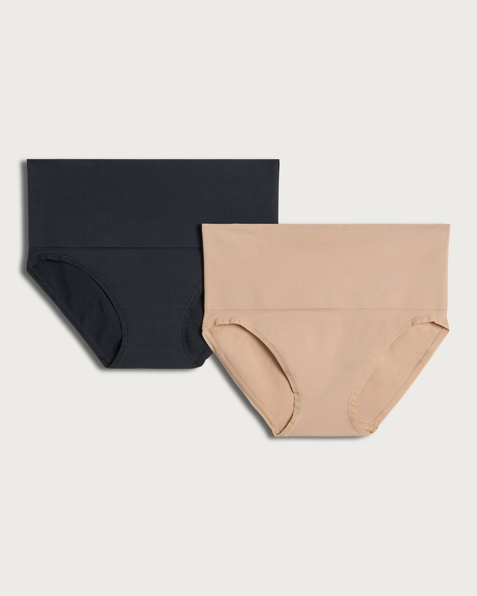 image 1 of F&F 2-Pack Contour Mid Waist Brief Knickers in Multi