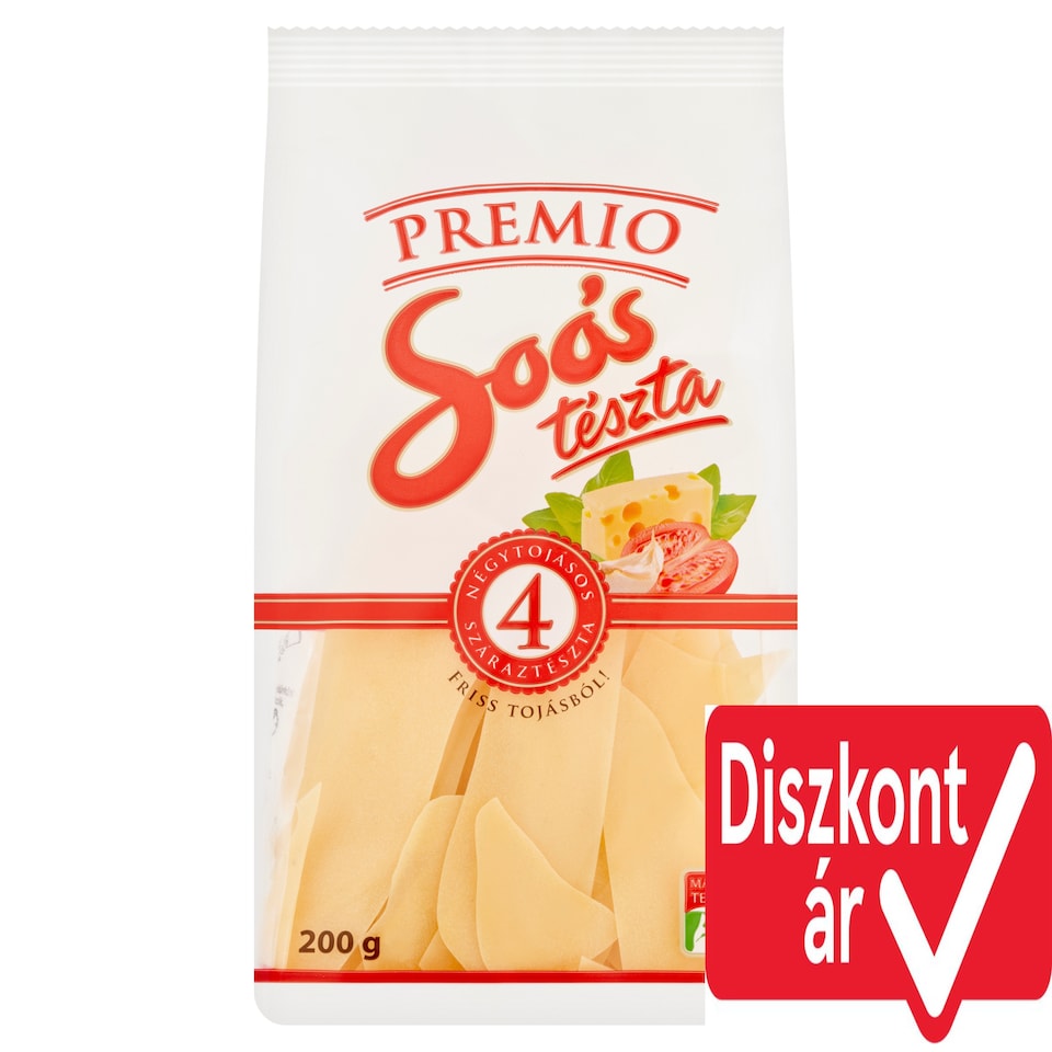 Soós Premio csuszatészta négytojásos száraztészta 200 g