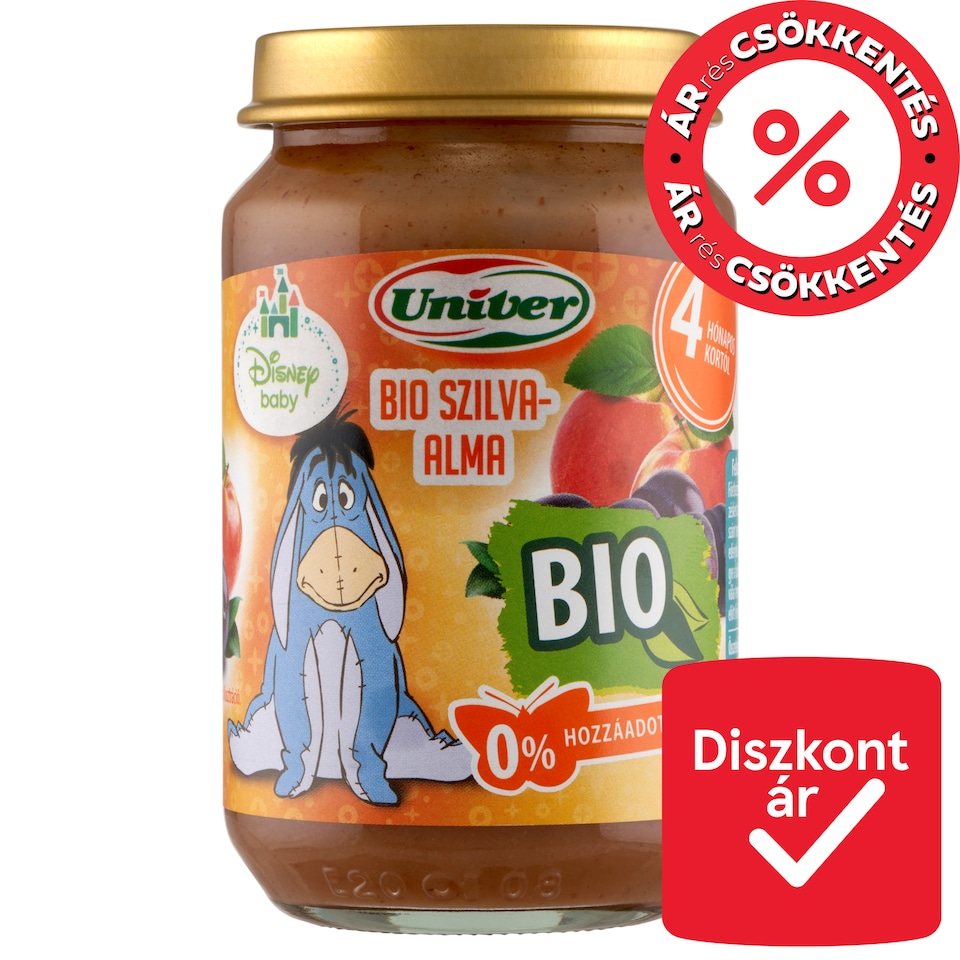 Univer bio szilva-alma bébidesszert 4 hónapos kortól 163 g  1. kép