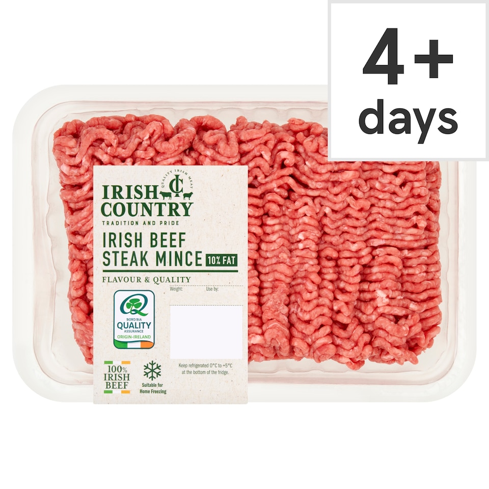 IRISH COUNTRY IRISH BEEF STEAK MINCE 10% FAT 800g