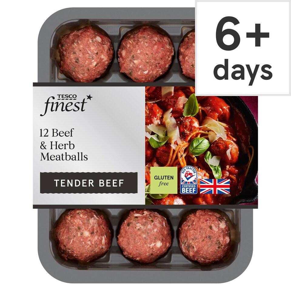 Tesco Finest 12 Beef And Herb Meatballs 336g Tesco Groceries