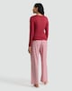 image 3 of F&F Ribbed Top and Check Wide Leg Trousers Pyjamas in Red