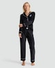image 1 of Hello Kitty Fleece Printed Revere Pyjama Set in Black
