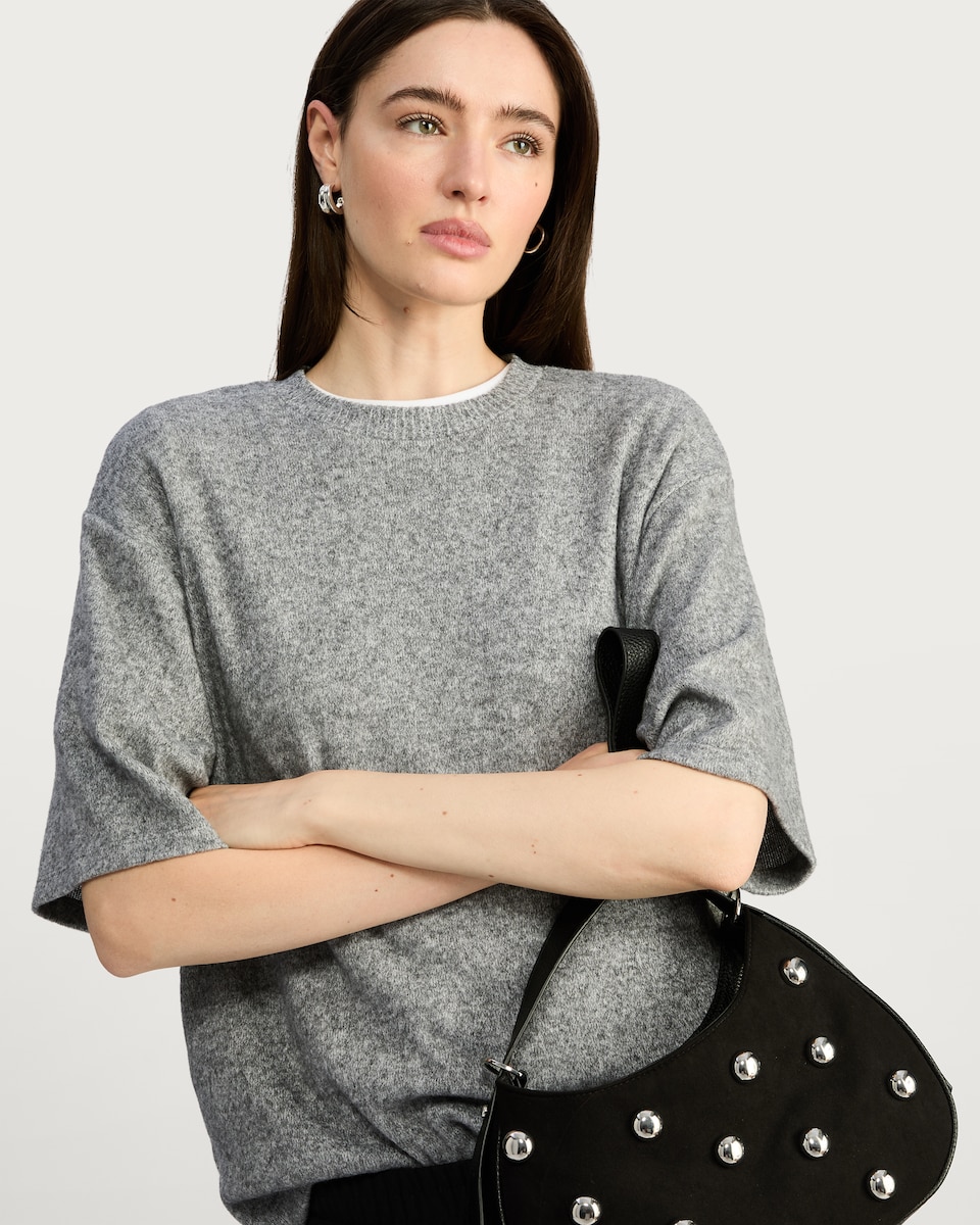 image 1 of F&F Oversized Short Sleeved T-Shirt in Grey