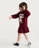 image 2 of F&F Girls Cotton Rich NYC Teddy Bear Sweatshirt Dress in Burgundy