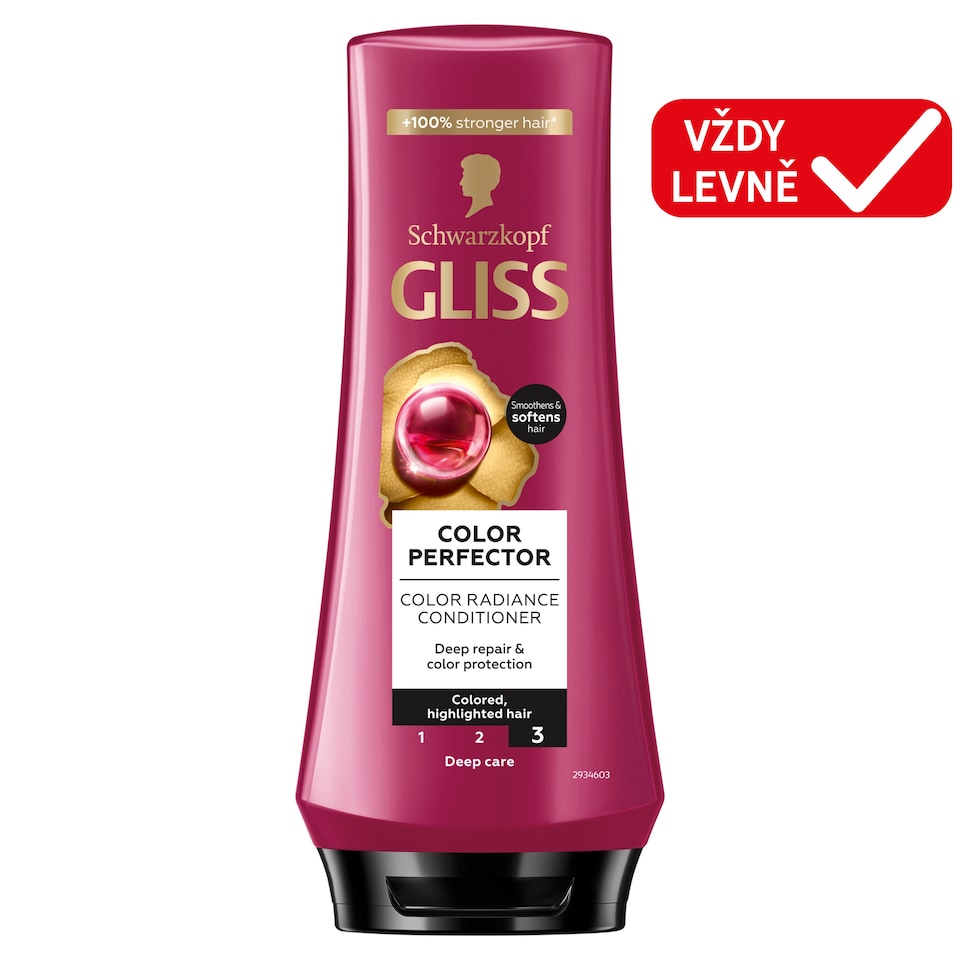 Schwarzkopf Gliss rozjasňující kondicionér Color Perfector pro barvené vlasy 200ml