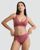 image 2 of F&F Contour Non Wired Seamfree Crop Top in Purple