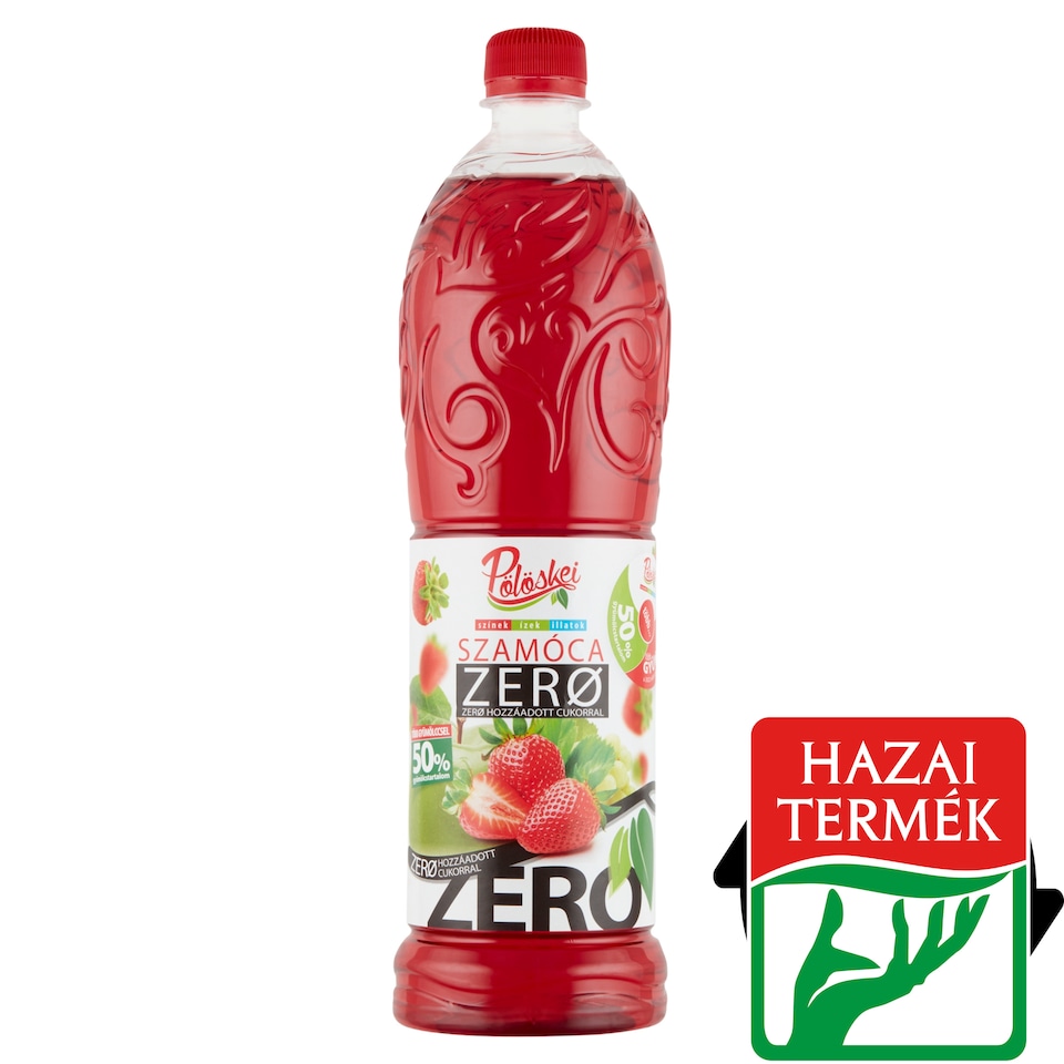 Pölöskei Zero Strawberry Flavoured Syrup with Sweeteners 1 l