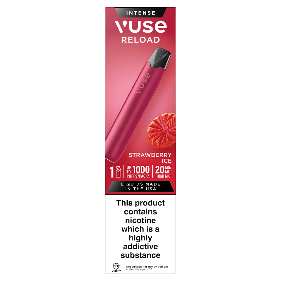 Vuse Go Reload 1000 Vape Kit - Strawberry Ice 20mg/ml 2ml