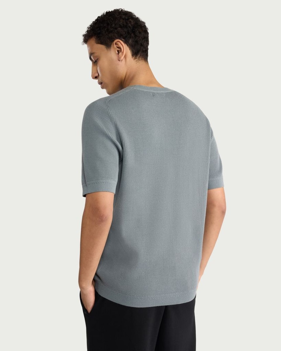 image 1 of F&F Pure Cotton Knitted T-Shirt in Blue
