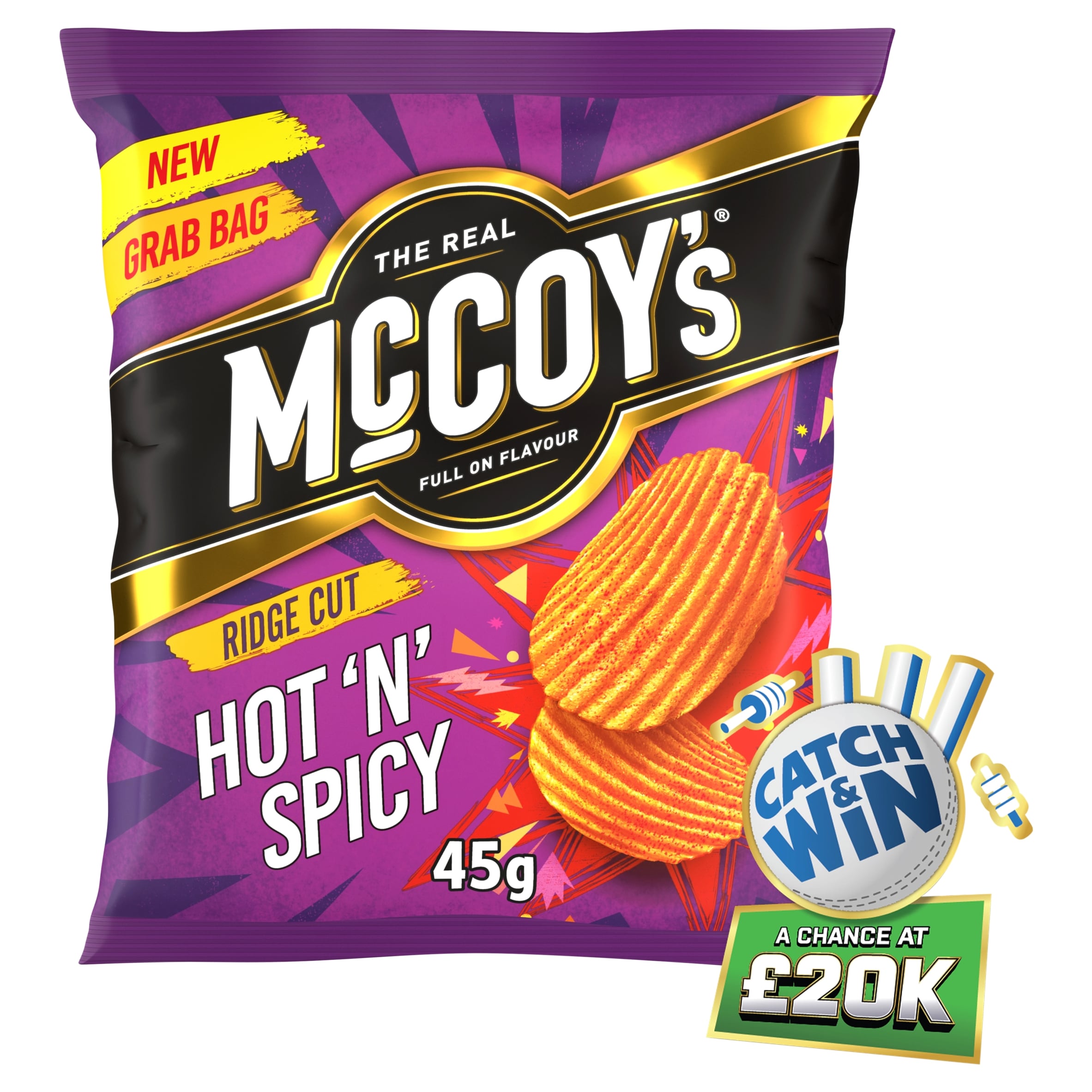 McCoy's Hot'n'Spicy Grab Bag Crisps 45g