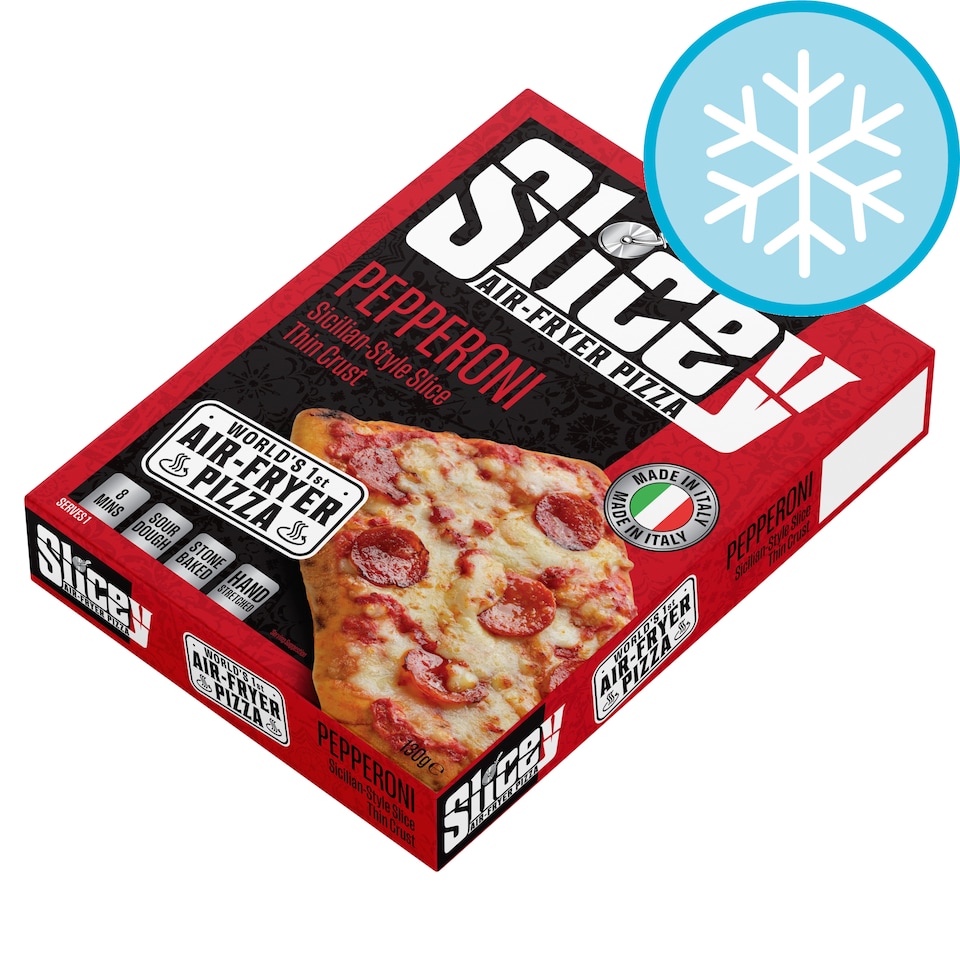 Slicey Air Fryer Thin Crust Sicilian Style Pepperoni Pizza 130g