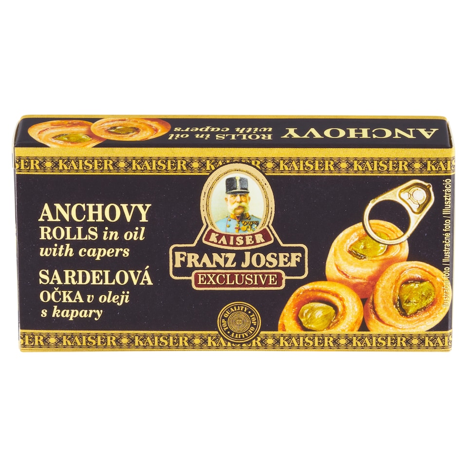 image 1 of Franz Josef Kaiser Exclusive Anchovy Rolls in Oil with Capers 45 g
