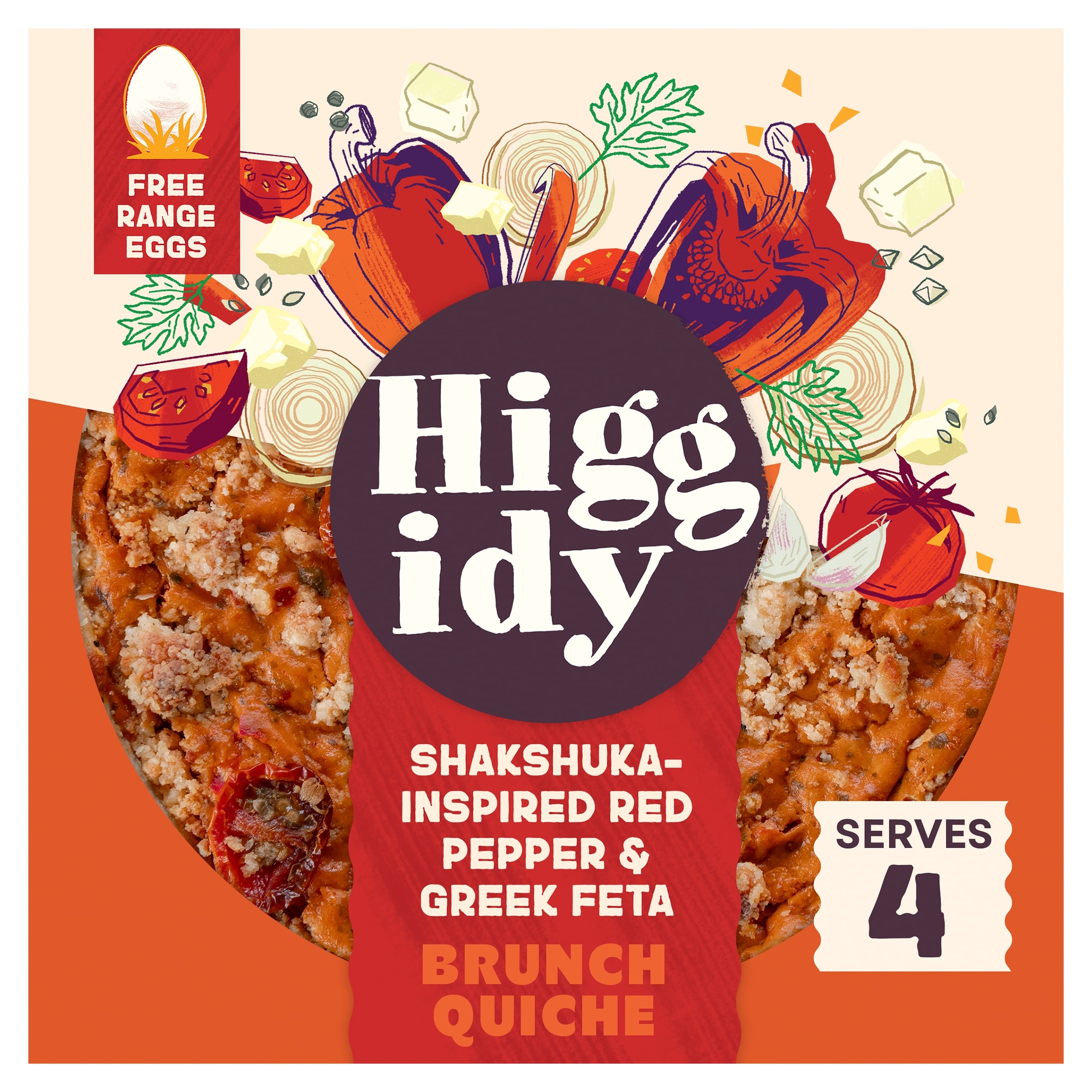 Higgidy Shakshuka Inspired Red Pepper & Greek Feta Brunch Quiche 400g