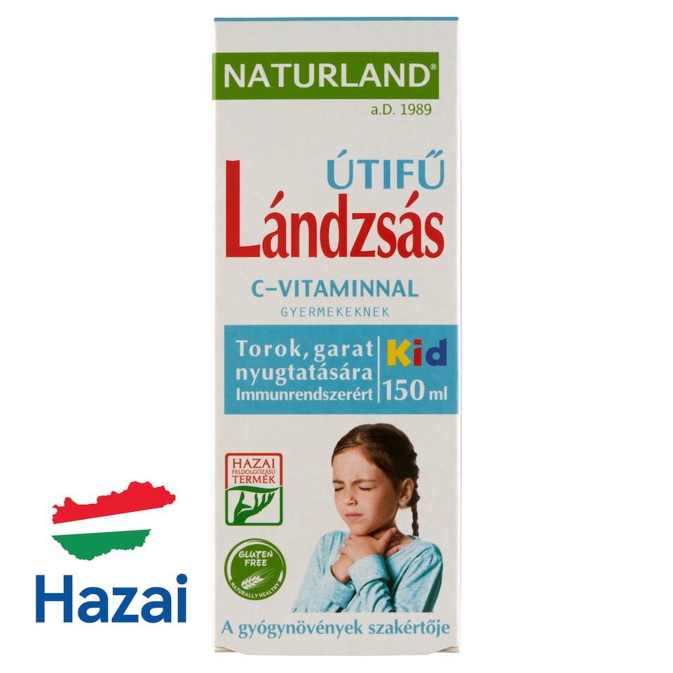 Naturland Kid lándzsás útifű C-vitaminnal folyékony étrend-kiegészítő készítmény gyermekeknek 150 ml  1. kép