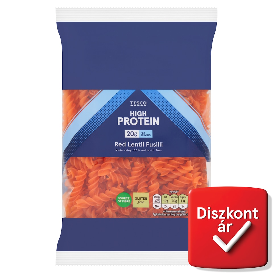 Tesco vöröslencselisztből készült száraztészta 250 g