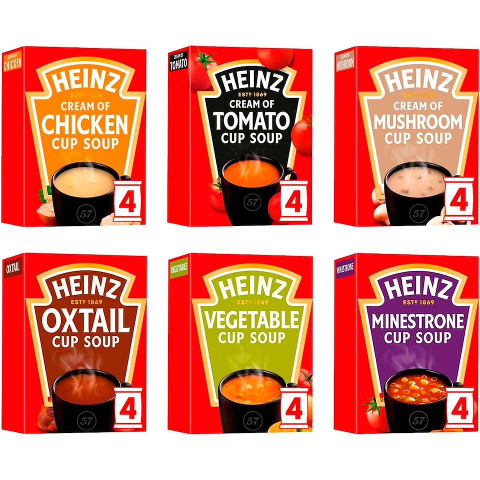 image 1 of Heinz Tomato & Basil Cup Soup 4 Pack 88G