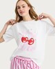 image 1 of F&F Pure Cotton Cherry Print Pyjama Set in Multi Pink