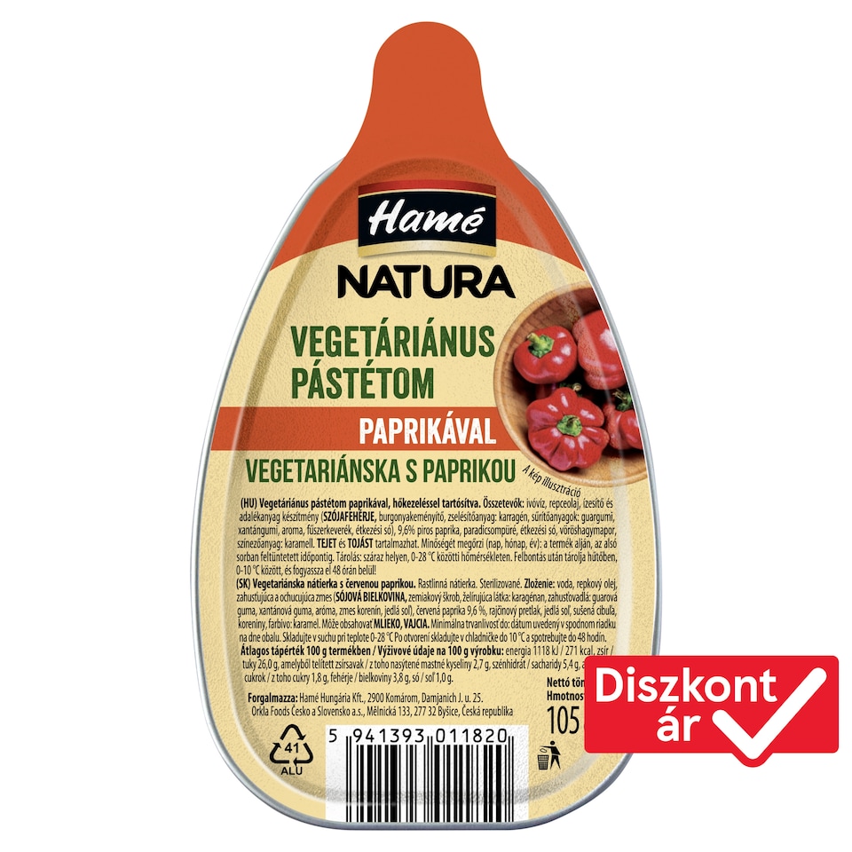 Hamé Natura Vegetarian Pate with Red Paprika 105 g