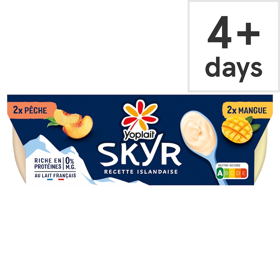 Yoplait Skyr Peach And Mango Yoghurt 4X100g