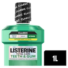 Listerine Total Care Teeth & Gum Fluoride Mouthwash Fresh Mint 1 Litre