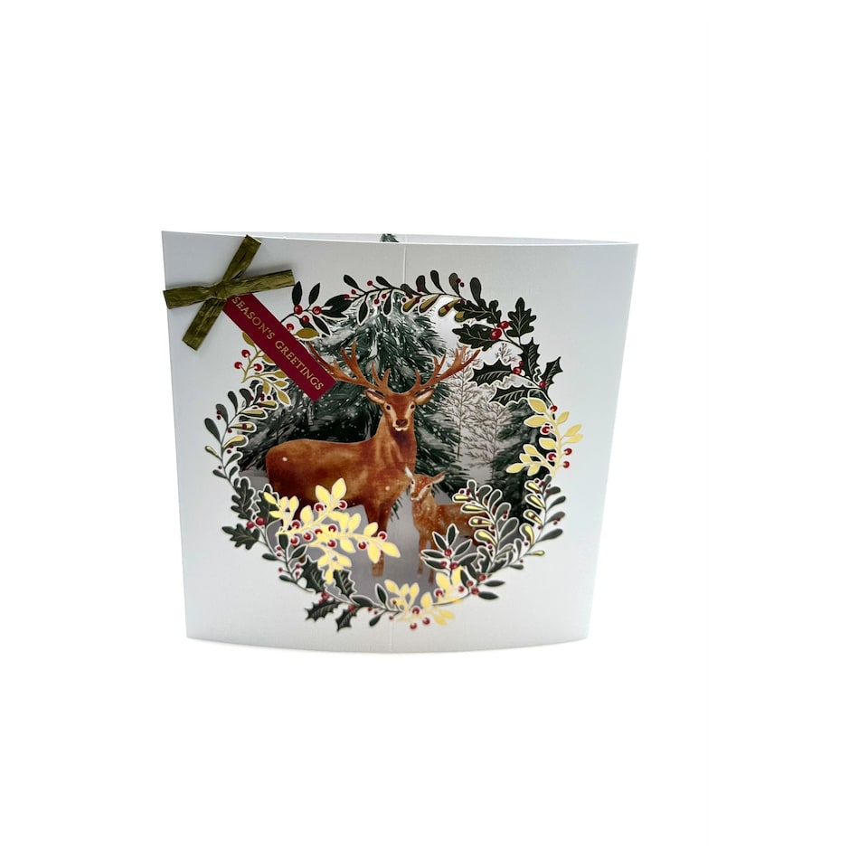 image 1 of Tesco Luxury Stag Christmas Cards 5 Pack