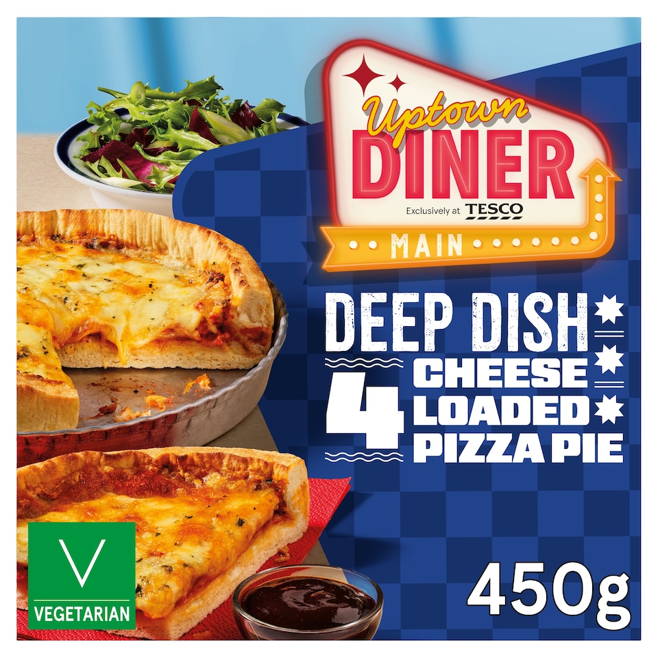 image 1 of Uptown Diner Deep Dish 4 Cheese Loaded Pizza Pie 450g