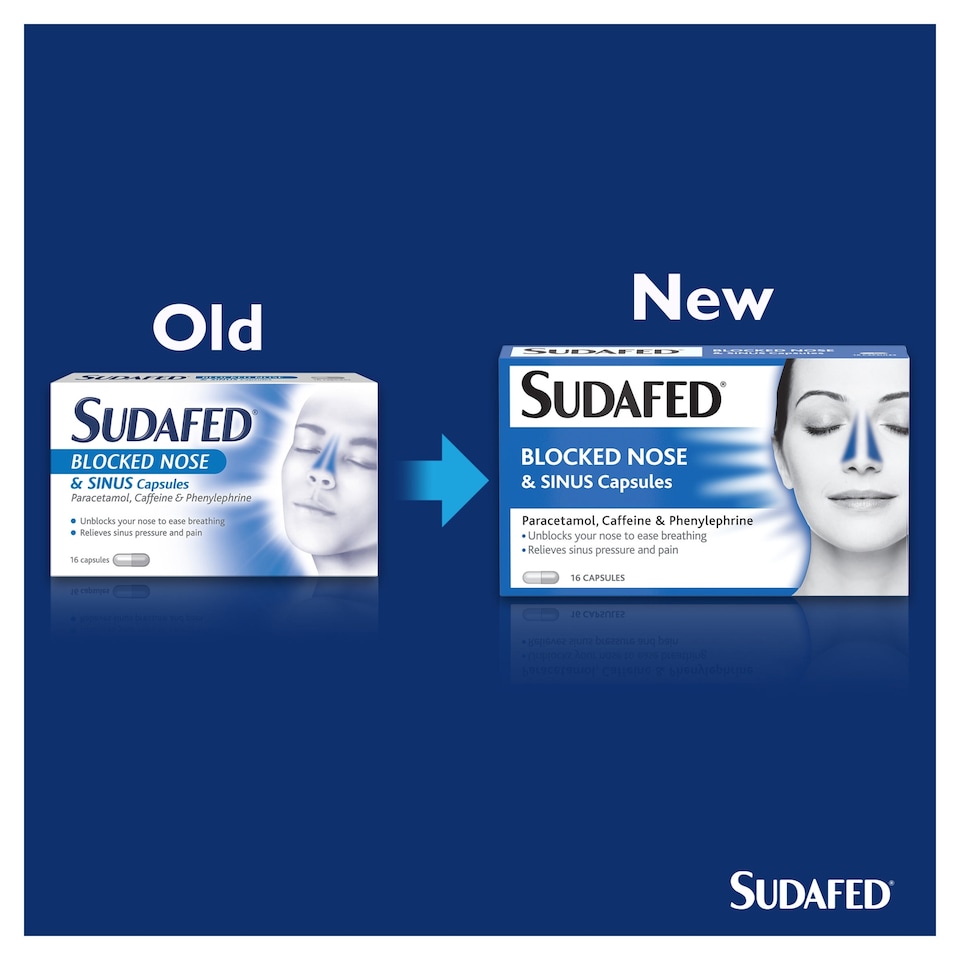 image 1 of Sudafed Blocked Nose & Sinus 16 Capsules