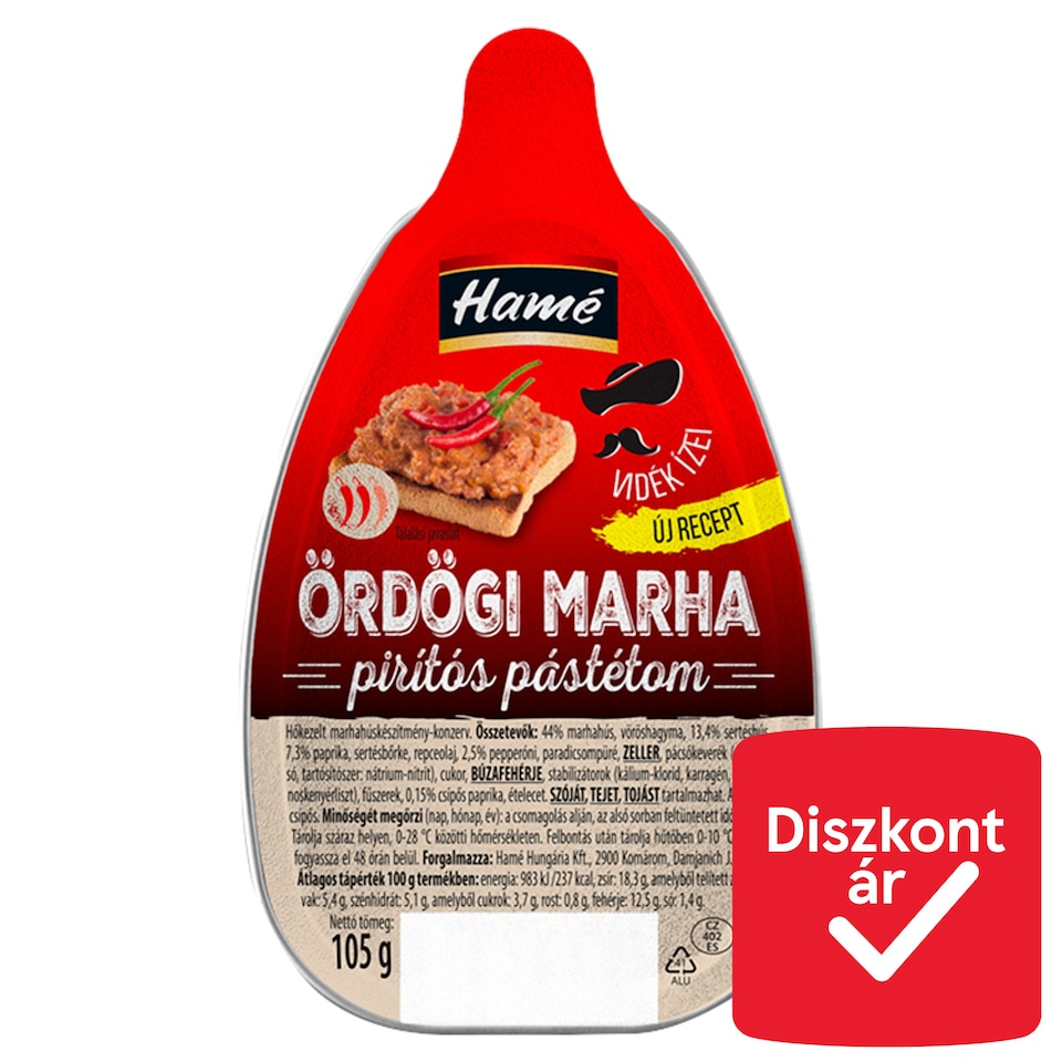 Hamé Ördögi Marha pirítós pástétom 105 g  1. kép