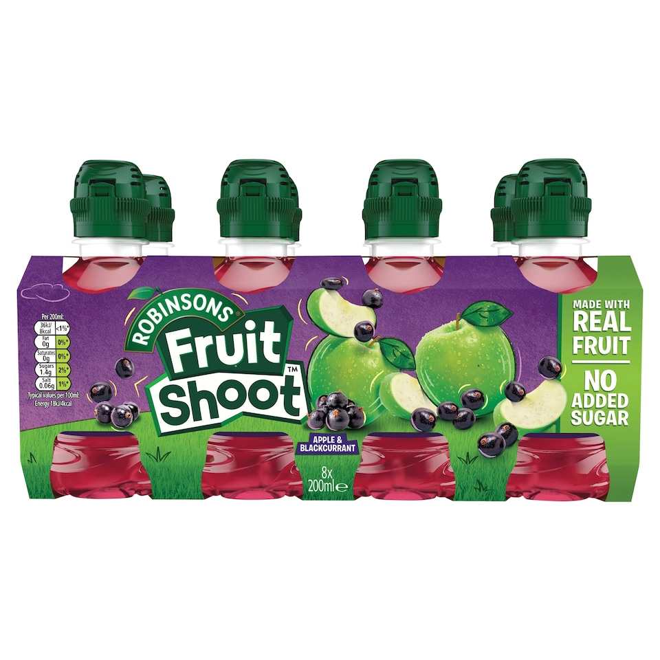 Robinsons Fruit Shoot Apple & Blackcurrant Kids Juice Drink 8 x 200ml 