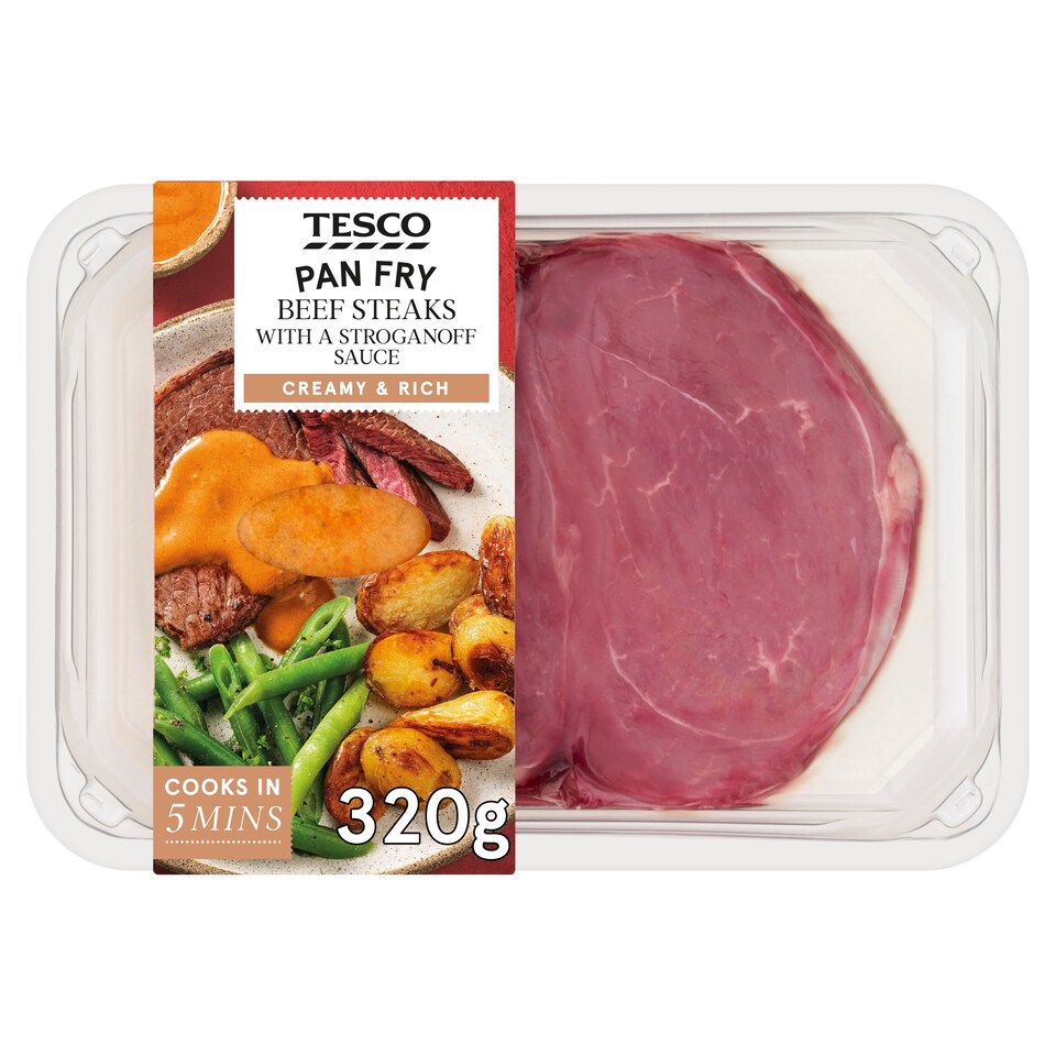 Tesco Beef Steaks With A Stroganoff Sauce 320G
