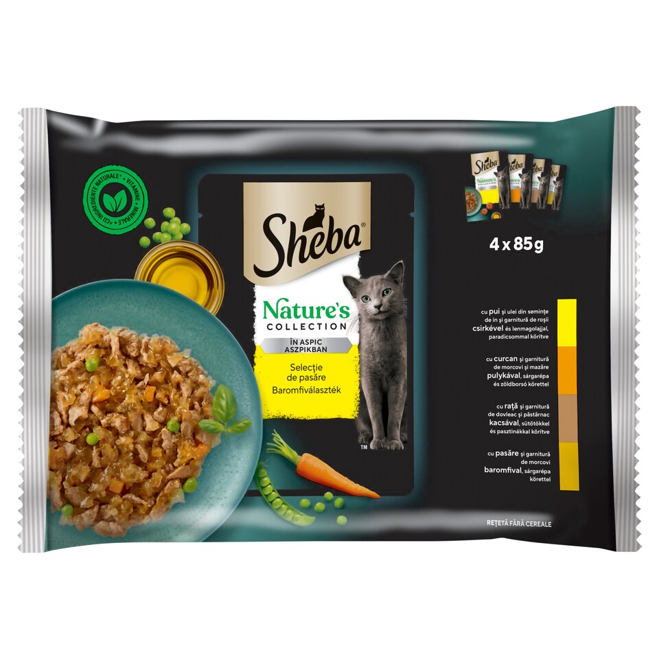 Sheba Nature's Collection Poultry Selection Complete Wet Pet Food for Adult Cats 4 x 85 g (340 g)