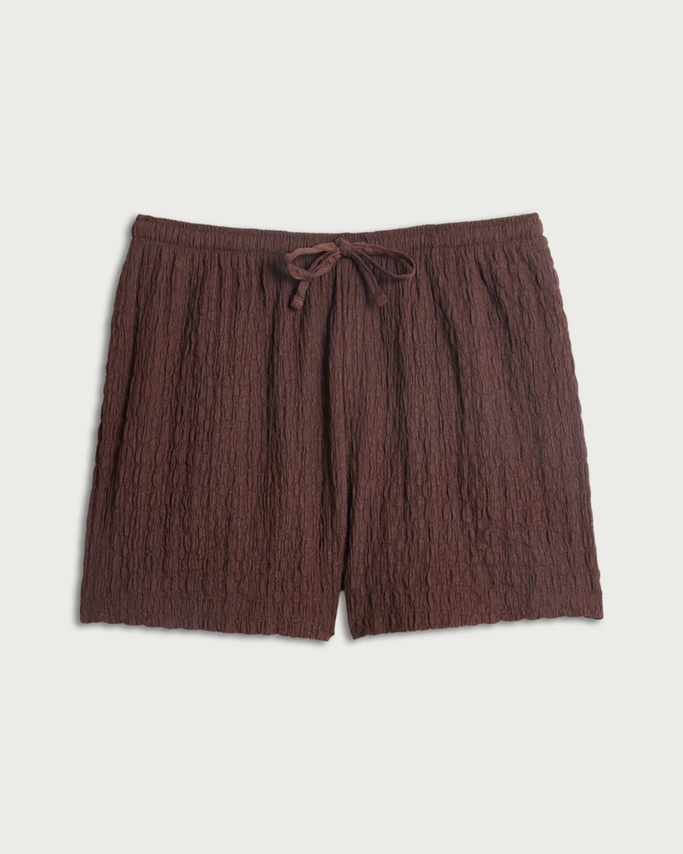 image 1 of F&F Textured Shorts in Brown