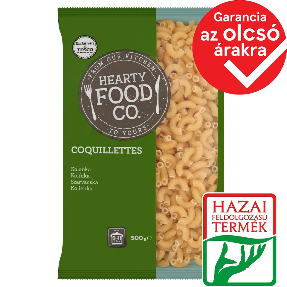 Hearty Food Co. szarvacska tojás nélküli száraztészta 500 g