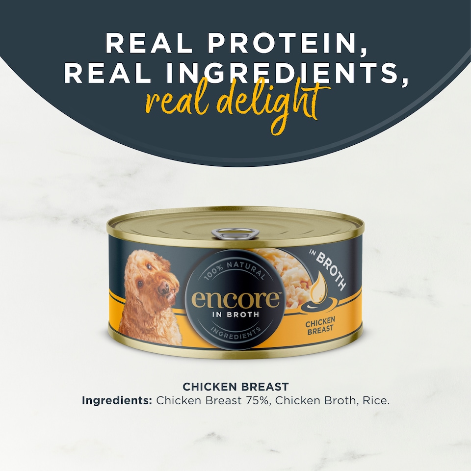 image 1 of Encore Natural Wet Dog Food Chicken Breast in Broth Tin 156g