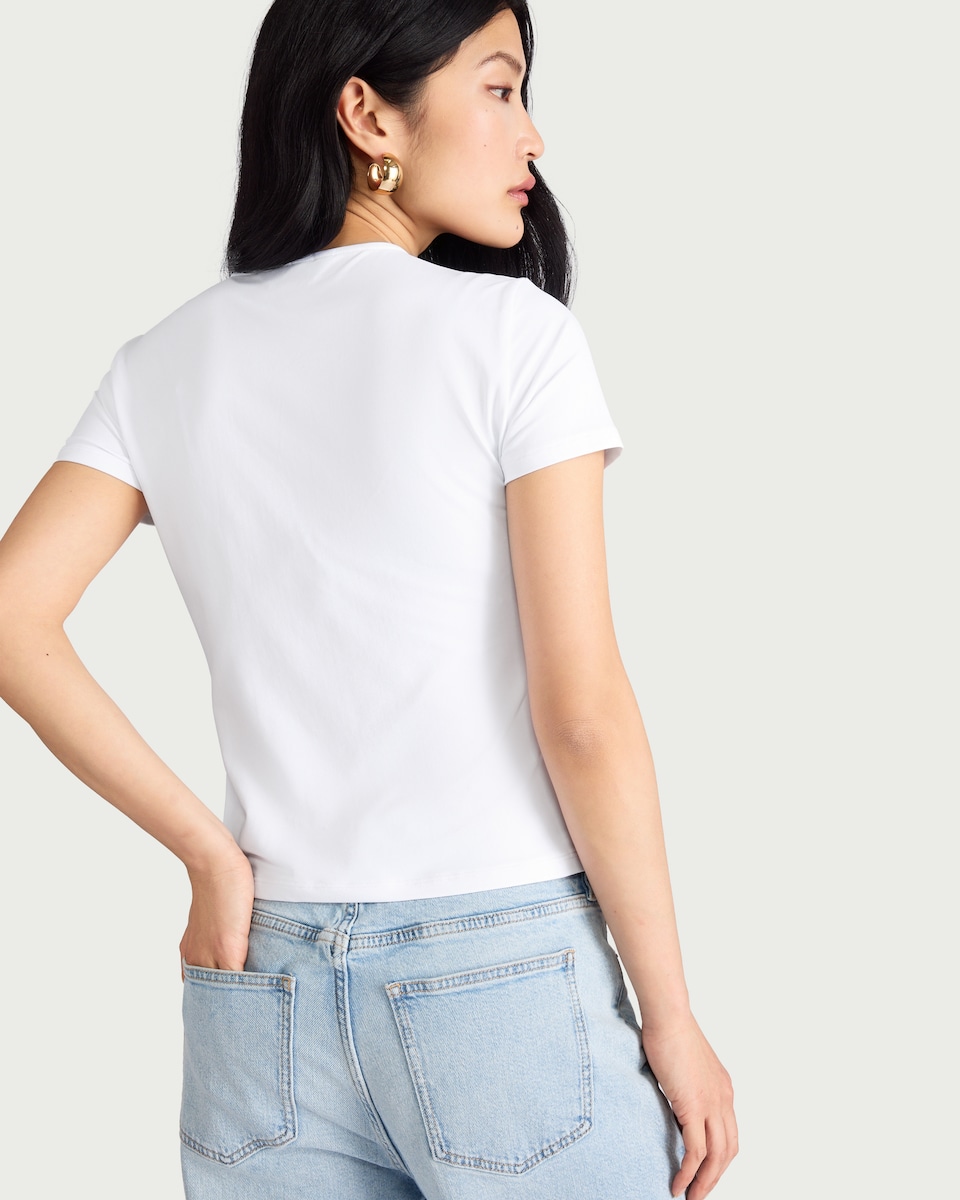 image 1 of F&F Polyamide Short Sleeved T-Shirt in White