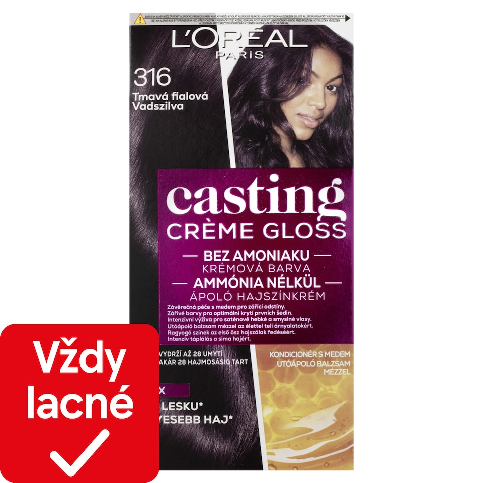 L'Oréal Paris Casting Creme Gloss, semipermanentná farba 316 TMAVÁ FIALOVÁ, 48 +72 +60 ml