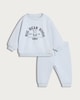image 1 of F&F Baby 2-Piece Cotton Rich Bear Hugs Sweatshirt and Joggers Set in Blue