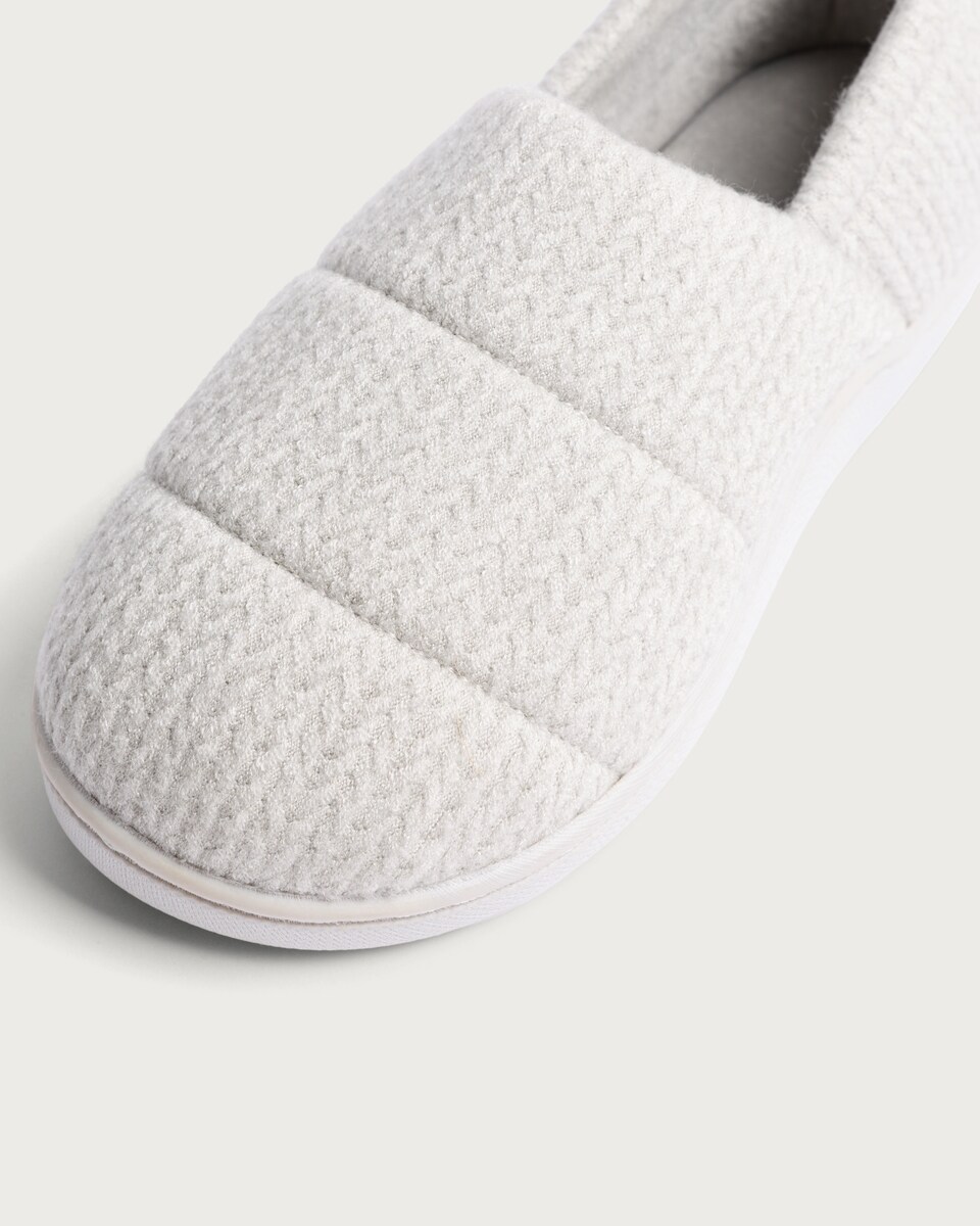 image 1 of F&F Quilted Embossed Slippers in Grey