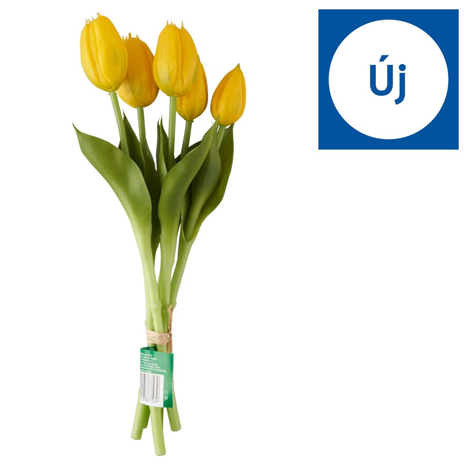 Jumi 5 db-os sárga gumi tulipán művirág csokor 30 cm